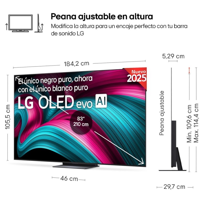 TV LG OLED evo 83C54LA AI C5 83 pulgadas 4K 2025