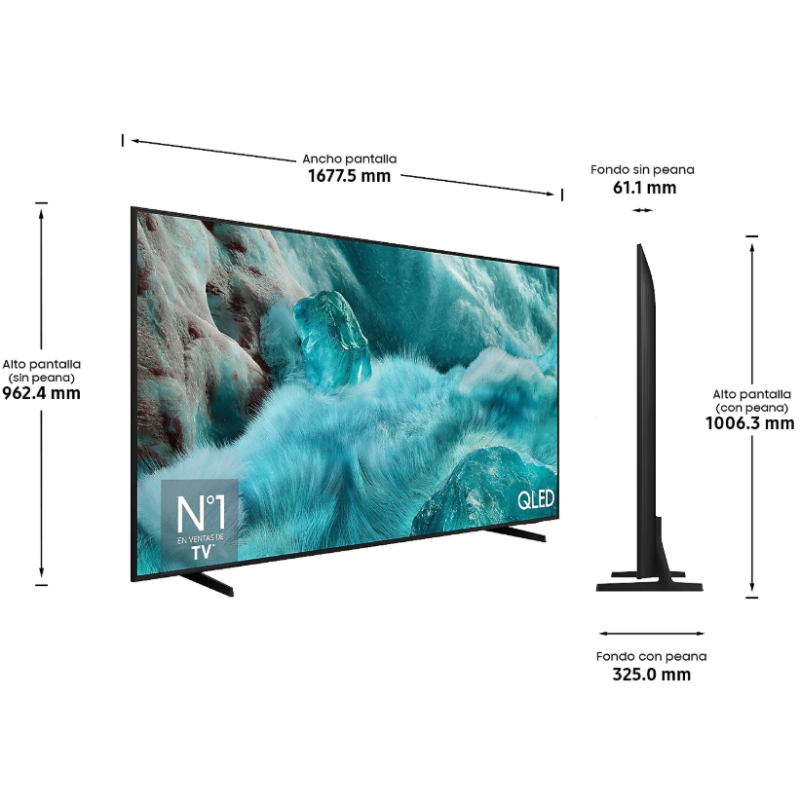 TV Samsung QLED TQ75Q7F4 4K 75 pulgadas Vision AI Smart TV 2025